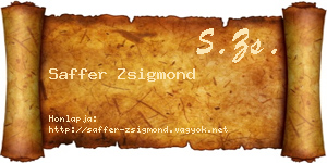 Saffer Zsigmond névjegykártya